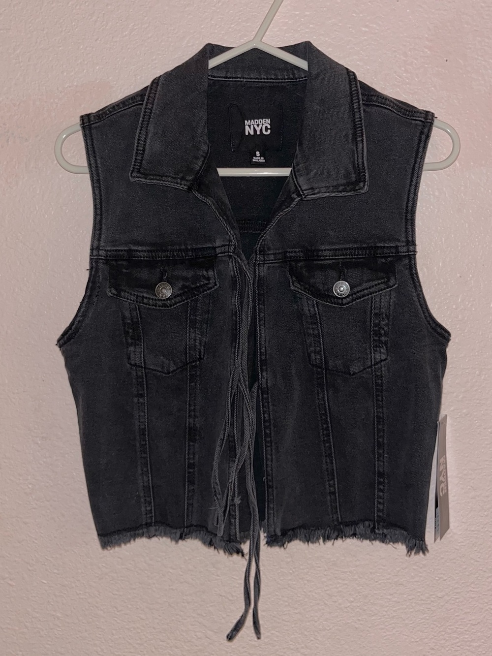 Madden NYC Women's Black Denim Vest